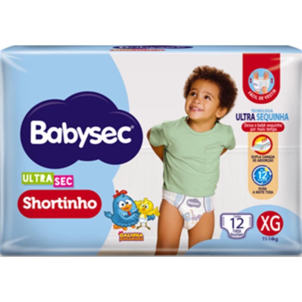 Fralda Babysec Ultra Short Jumbinho Xg 12 unidades