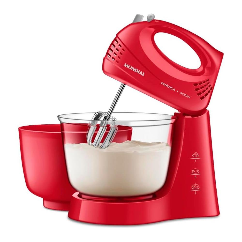 Batedeira, Mondial, Vermelho/Inox, 110V, 500W - B-55-R