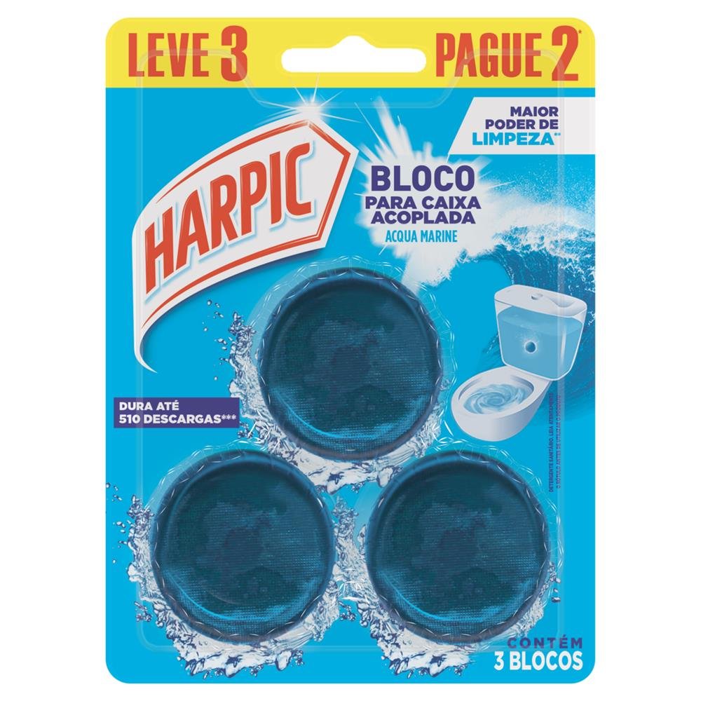 Harpic Bloco Caixa Acoplada Acqua Marine Leve 3 Pague2-Unidade/1