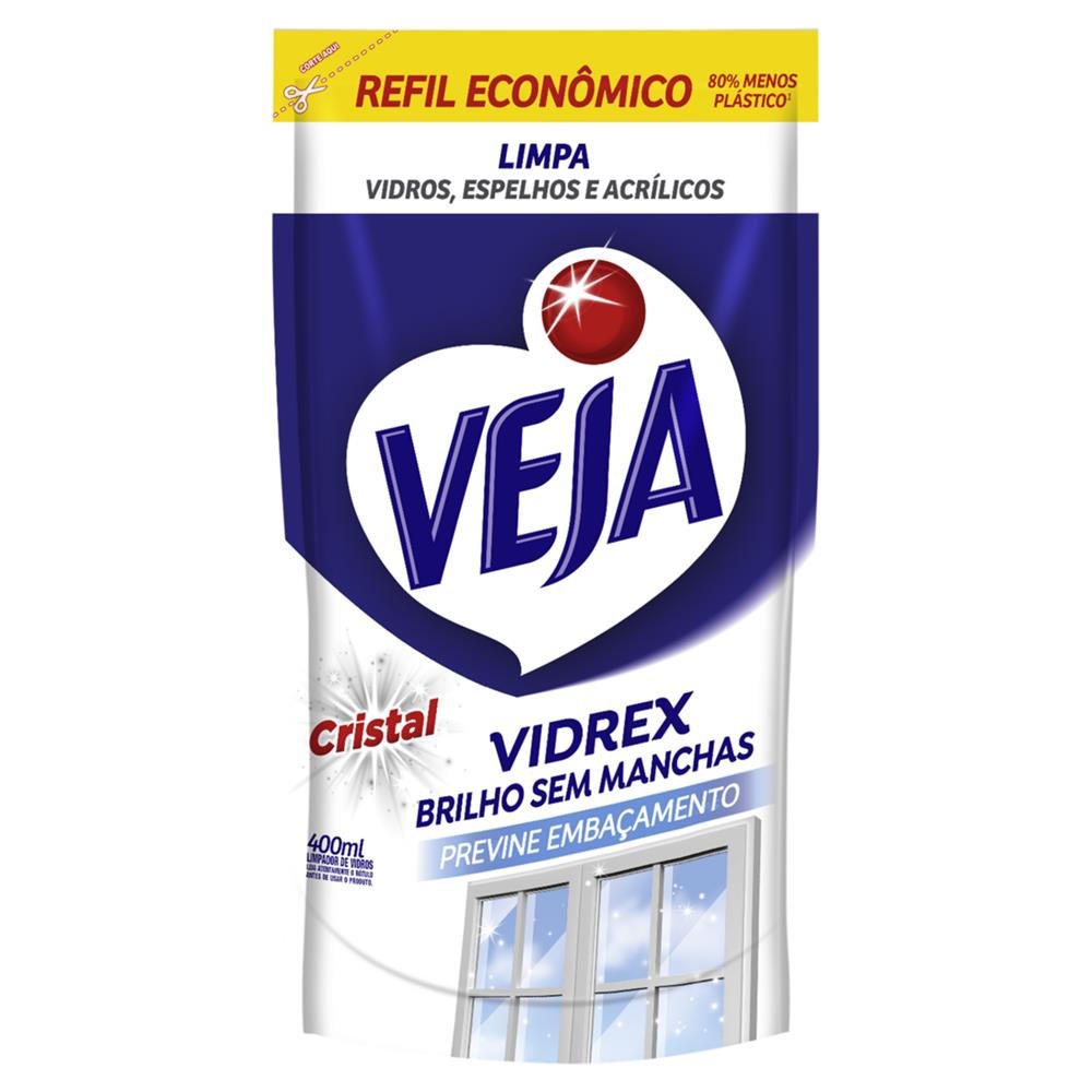 Veja Vidrex Cristal Refil 400Ml-Unidade/1
