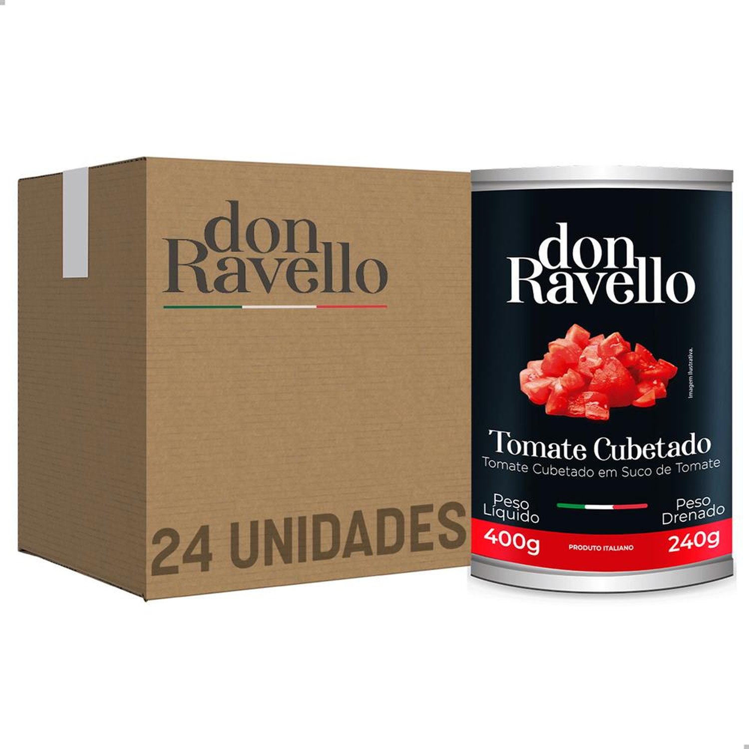 Pomodori Pelati Cubos Don Ravello 400G Caixa Com 24 Unidades