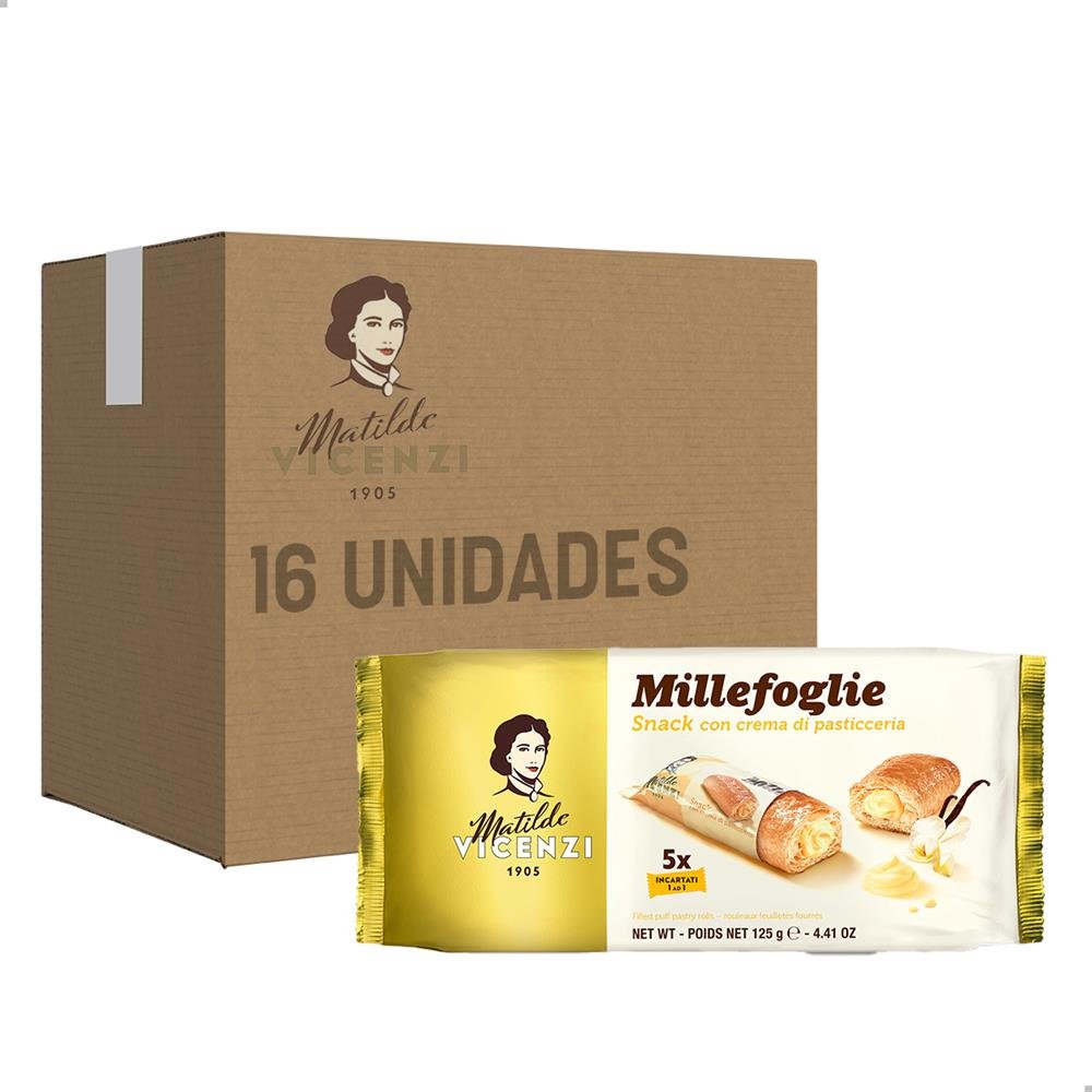 Biscoito Folhado Creme Matilde Vicenzi 125G Caixa Com 16 Unidades