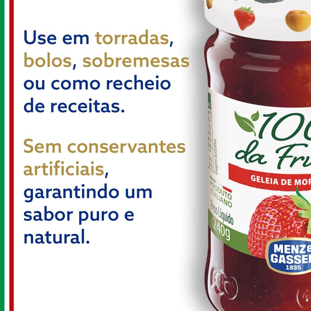 Geleia 100% Fruta Morango 240G Caixa Com 8 Unidades