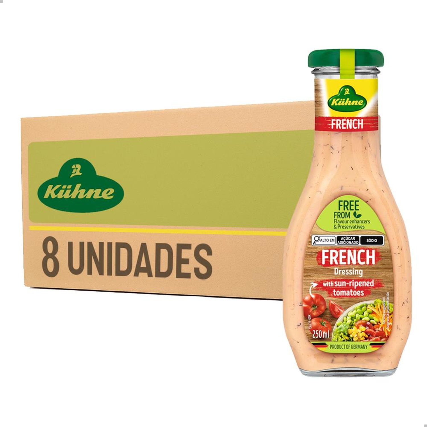 Molho De Salada Frances Kuhne250ml Caixa Com 8 Unidades