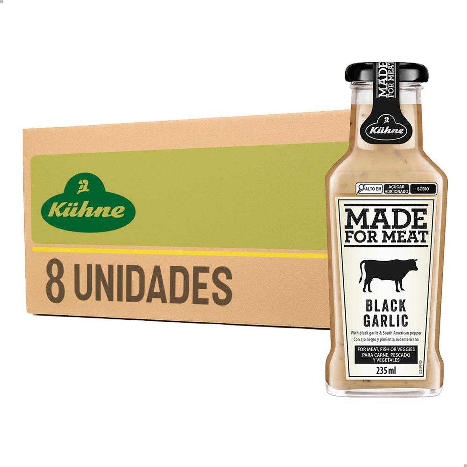 Molho Made For Meat Alho Negro Kuhne 235Ml Caixa Com 8 Unidades