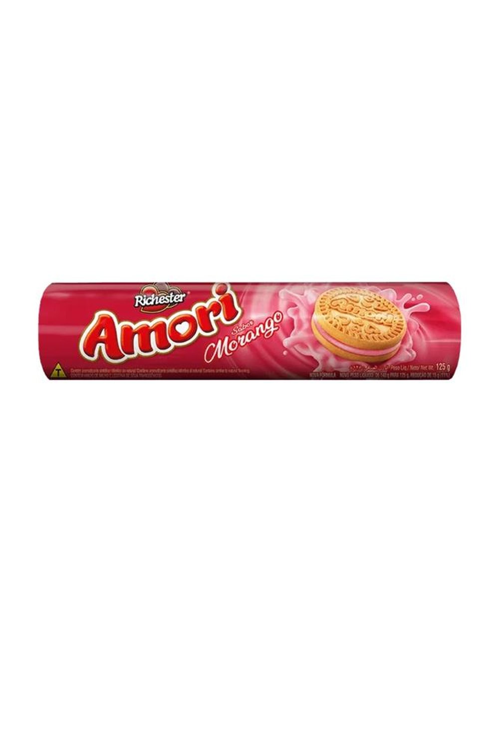 Biscoito Recheado Amori Sabor Morango 36x125g