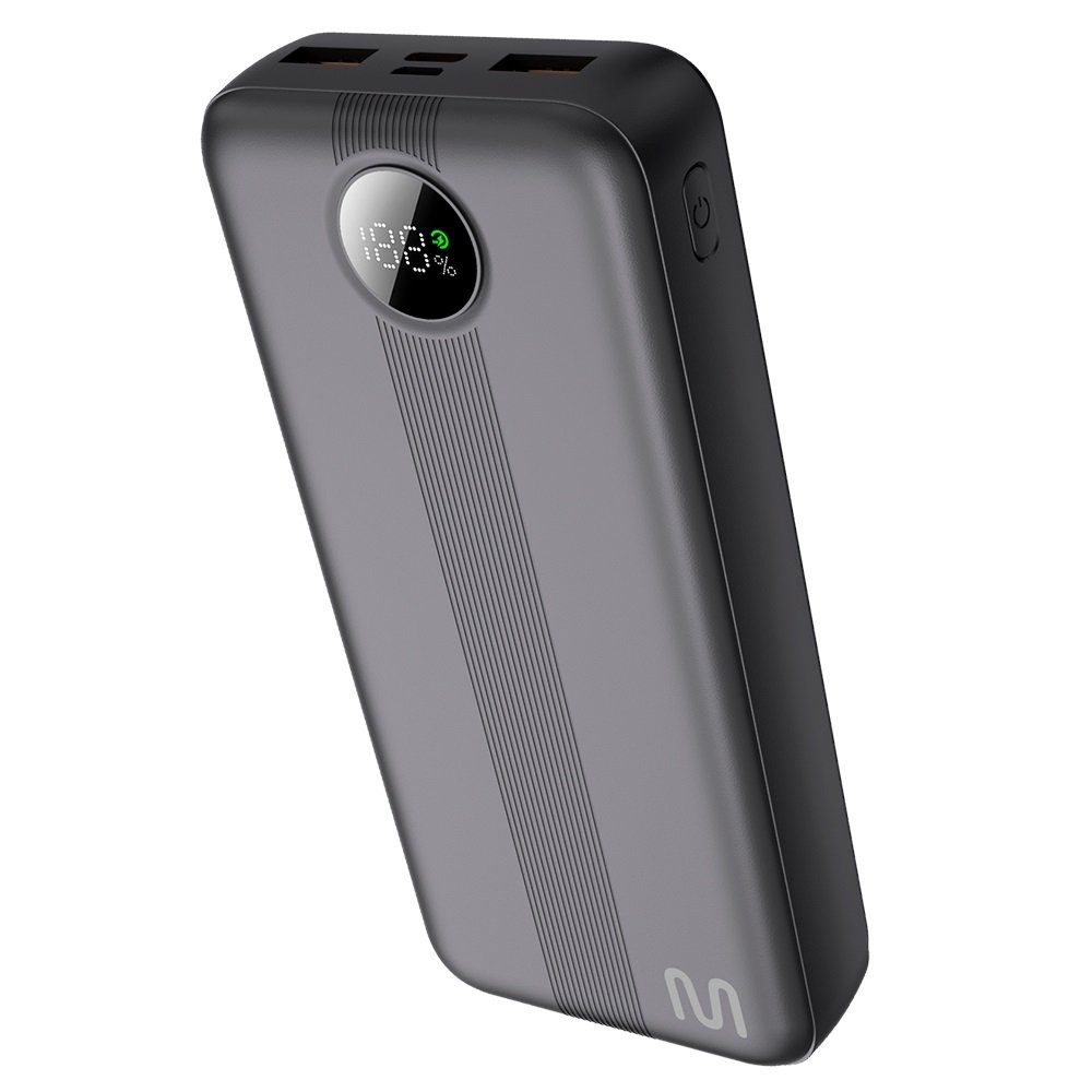 Carregador Usb Portátil 20000mah Com Display Lcd, Preto, Cb176, Multi