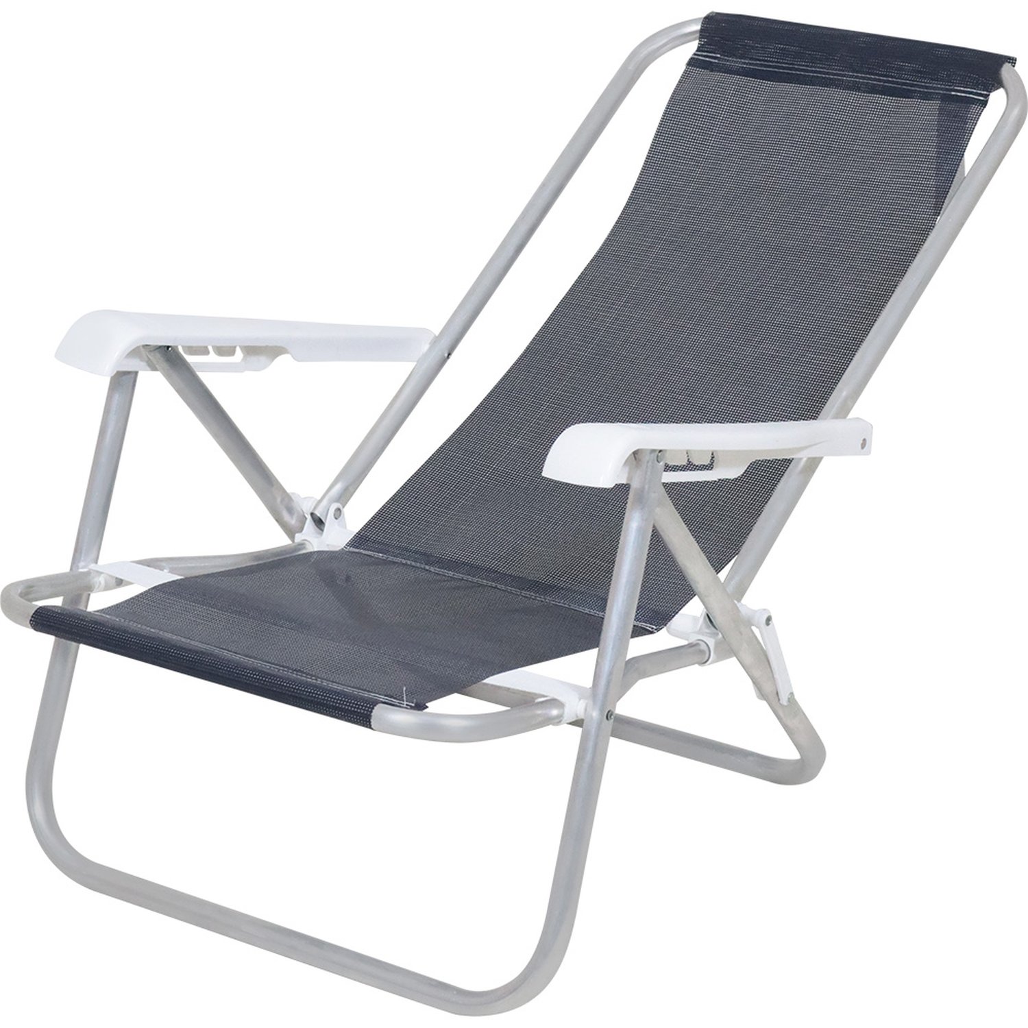 Cadeira Bel Reclinável 4 Posições Alumínio Lazy (Sannet) Azul Marinho