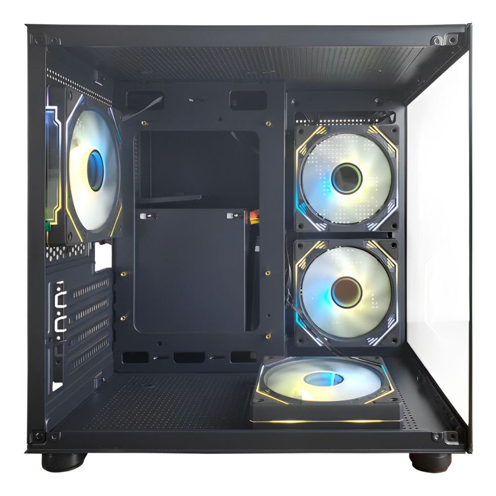 Gabinete Gamer, Vidro Lateral, Suporta 4 Fans, Hayom GB1796 Preto