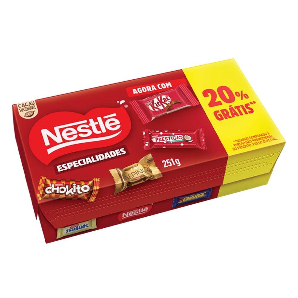 Chocolate Nestlé Especialidades 251g Grátis 20%
