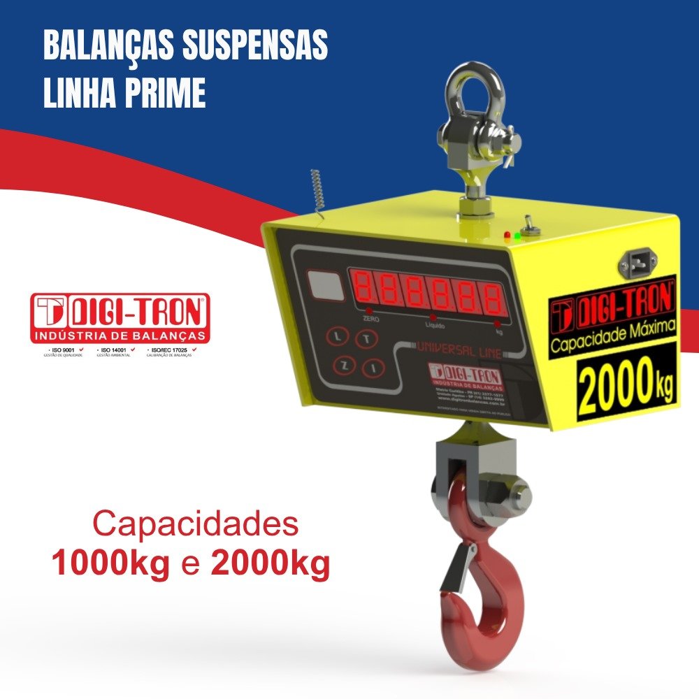 Balança Suspensa Digi-Tron Modelo Uld 2000 - 2000Kg X 500G -