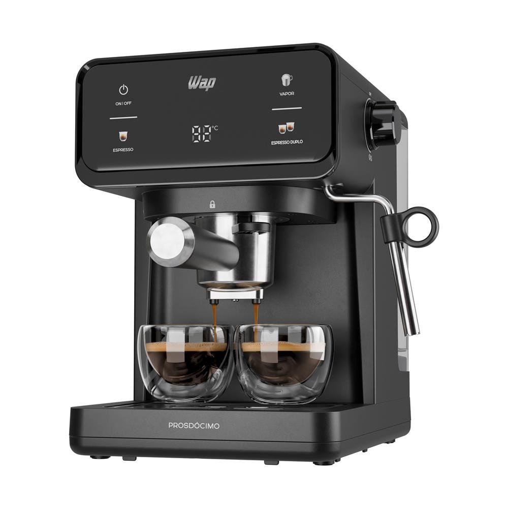 Cafeteira Espresso Digital Aroma Prime Wap, Wcm20 20 Bar, Com Painel Touch Screen, Preto E Cinza