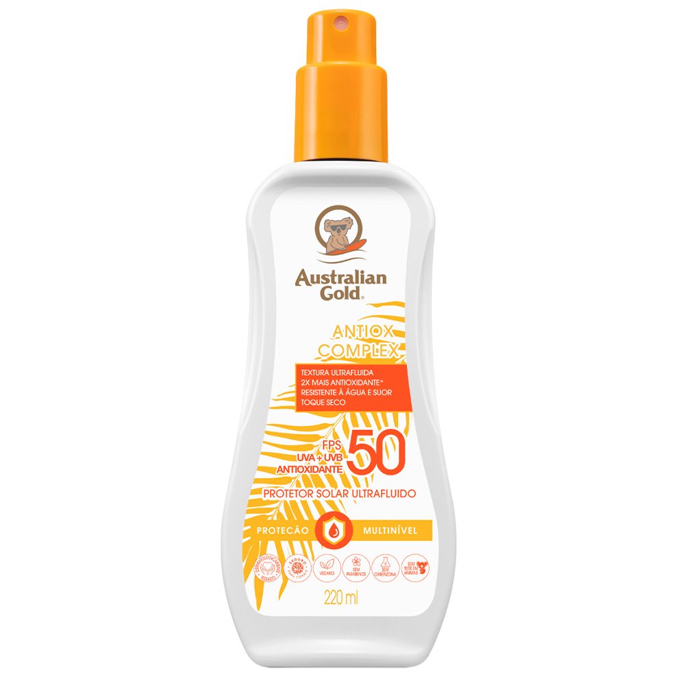 Protetor Solar Corporal Australian Gold Antiox Complex Ultra Fluido Fps50 220ml