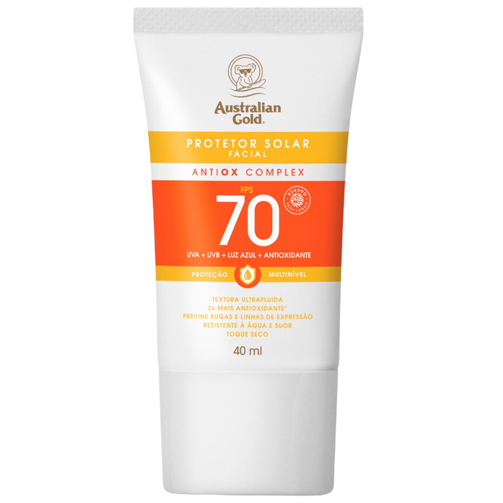 Protetor Solar Facial Australian Gold Antiox Complex Ultra Fluido Fps70 40ml