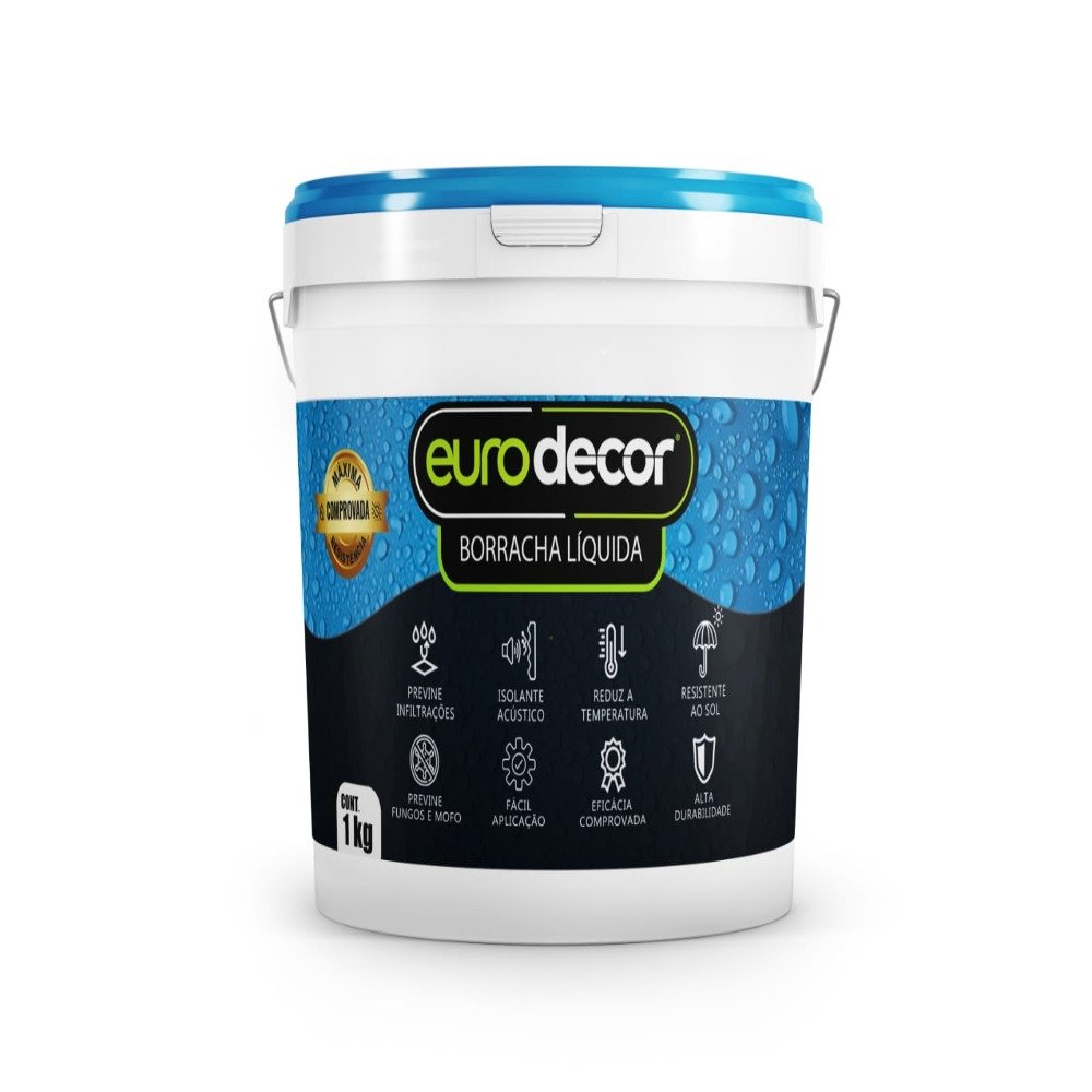 Borracha Liquida Eurodecor 1 Kg Preta