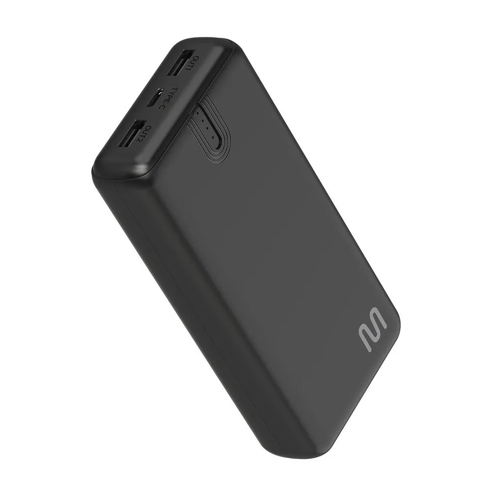 Carregador Usb Portátil 20000mah Com Luz Indicadora De Bateria, Preto, Cb174, Multi