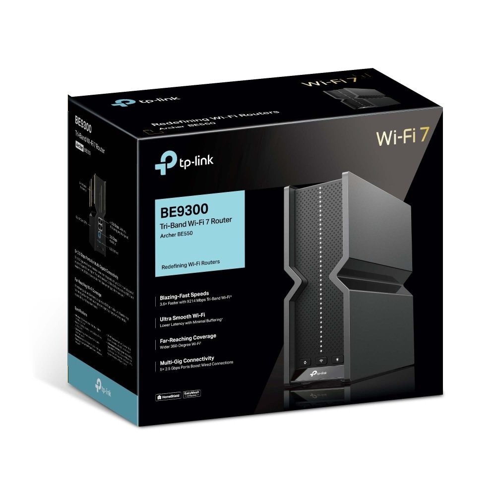 Roteador Wi-Fi 7 Archer Be550, Tri-Band, Portas De 2,5g, Wasymesh, Tp-Link