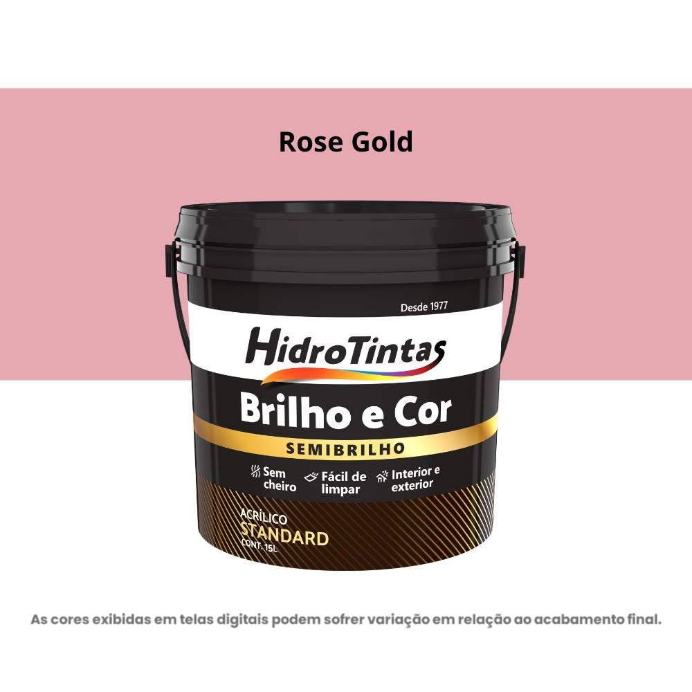 Tinta Acrílica Standard Semibrilho 15L Brilho E Cor Rose Gold Hidrotintas