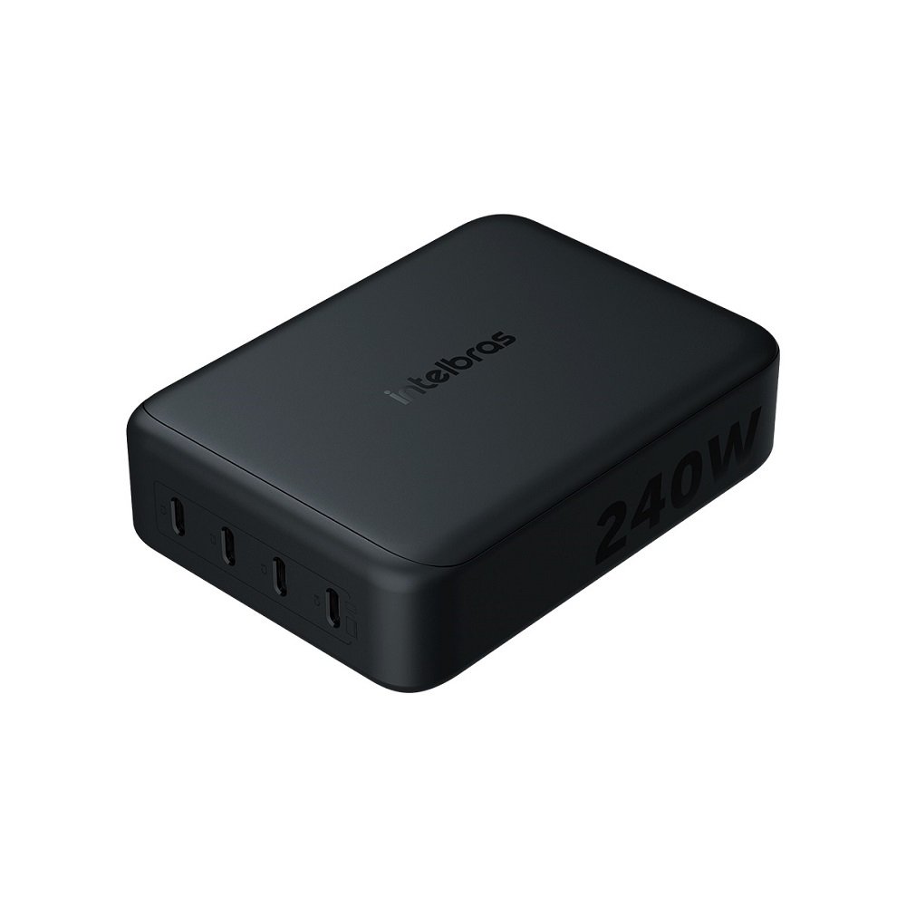 Carregador Usb-C De Mesa Ec 40 Desktop 240W, Com 4 Portas Usb-C, 4820189 Preto, Intelbras