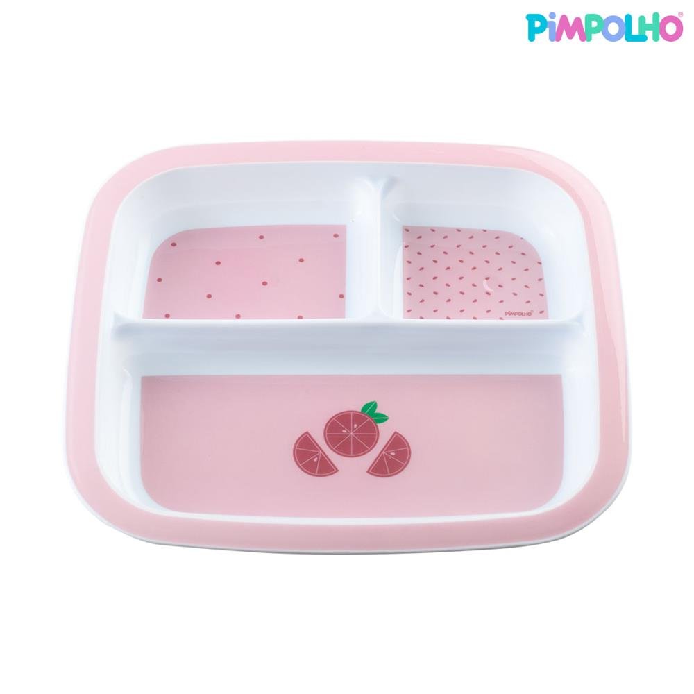 Kit Prato Infantil Com Divisória Feminino Pimpolho Com 1 Unidade.