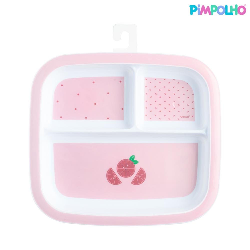 Kit Prato Infantil Com Divisória Feminino Pimpolho Com 1 Unidade.