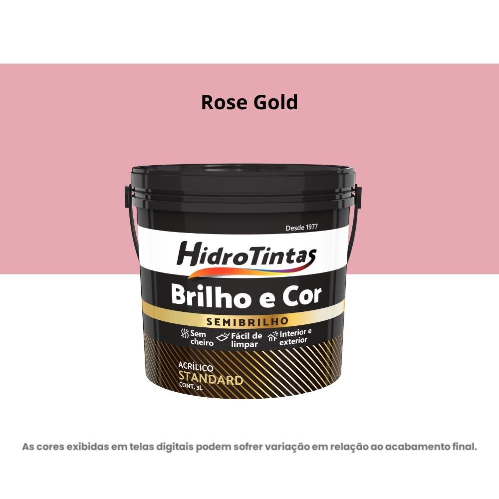 Tinta Acrílica Standard Semibrilho 3L Brilho E Cor Rose Gold Hidrotintas
