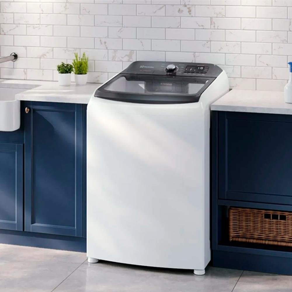 Máquina De Lavar Electrolux 18Kg Branca Premium Care Com Cesto Inox E Sem Agitador (Lei18)