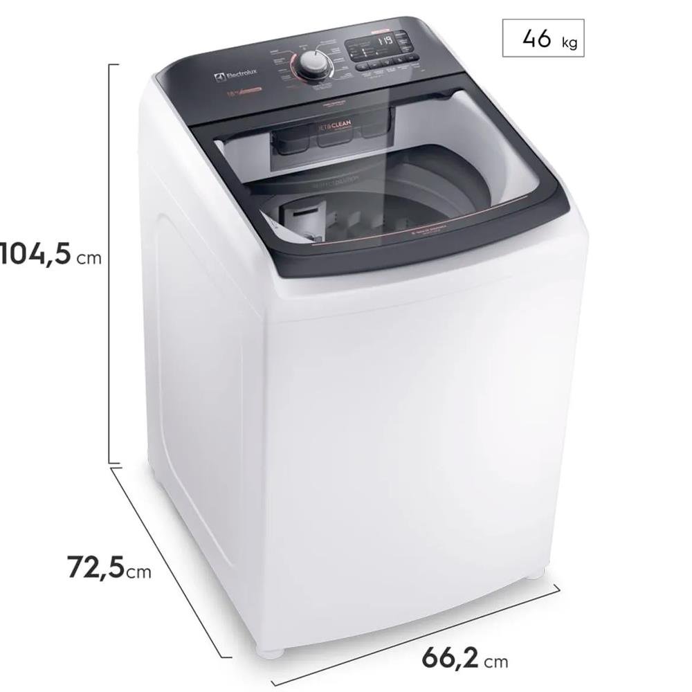 Máquina De Lavar Electrolux 18Kg Branca Premium Care Com Cesto Inox E Sem Agitador (Lei18)