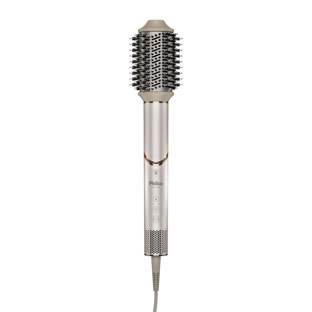 Secador 4 em 1 Philco PSC3500 - 1450W, 2 Velocidades, 3 Temperaturas, Cabo Dobrável, Dourado, 220V