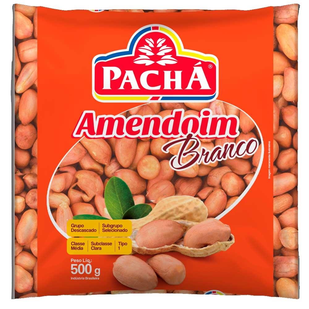 Amendoim Pacha Branco Grao 500Gr - Embalagem 20X500 Gr