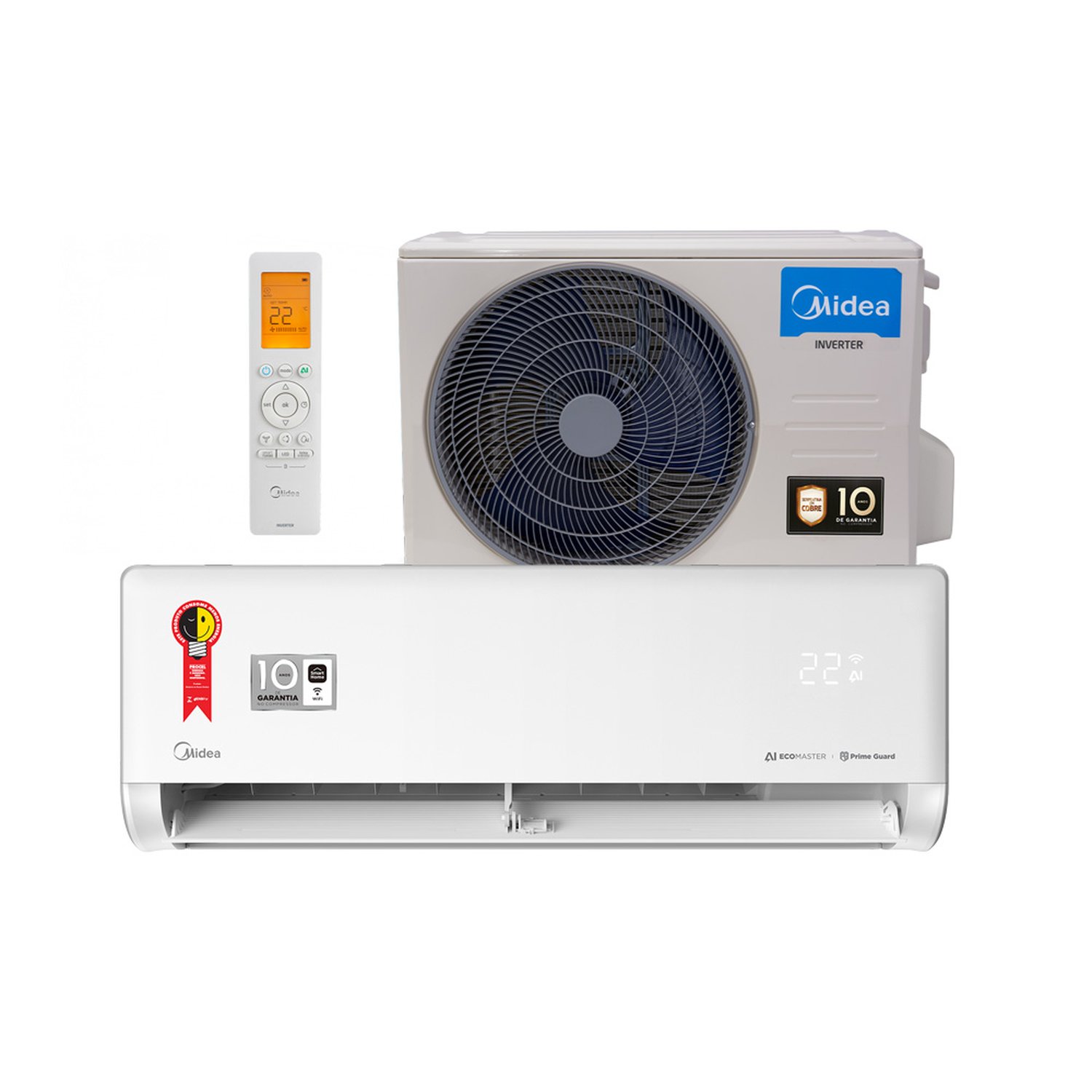 Ar Condicionado Split Hi Wall Inverter Midea Ai Ecomaster 18000 Btu/H Frio 42Ezvca18m5 ¿ 220 Volts