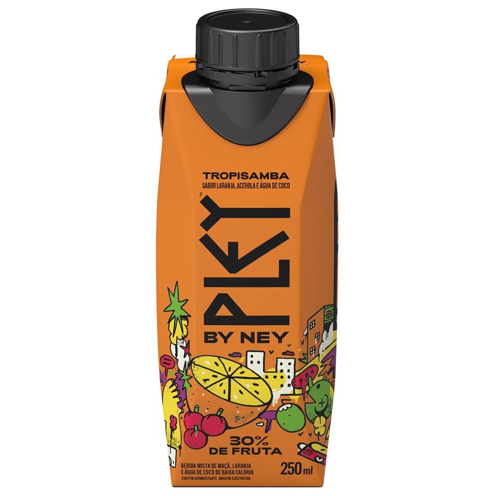 Bebida Mista Tial Pley By Ney De Baixa Caloria Tropisamba Sabor Laranja, Acerola E Agua De Coco 250Ml - Embalagem 12X250 Ml