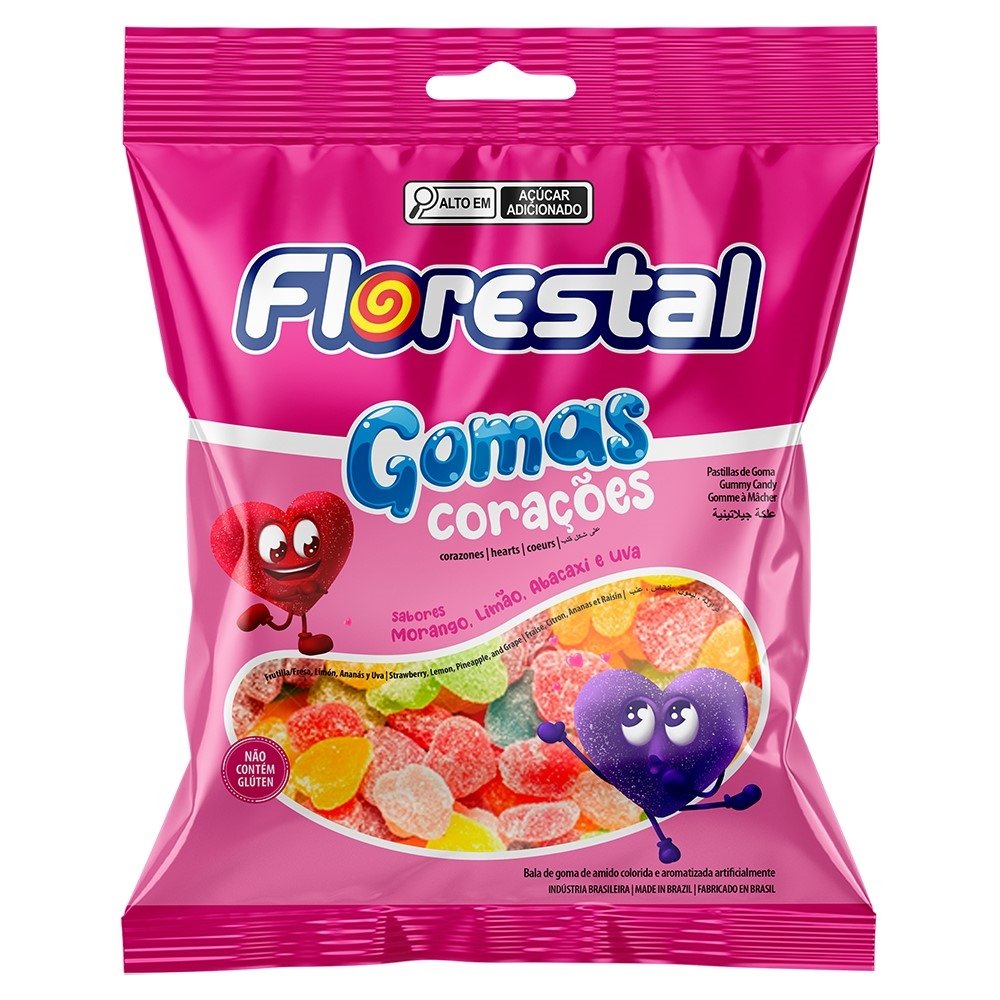 Bala Florestal Goma Coração 150g