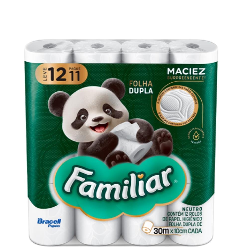 Familiar Papel Higienico 30M Leve 12 Pague 11 Folha Dupla 6X12-Caixa/6