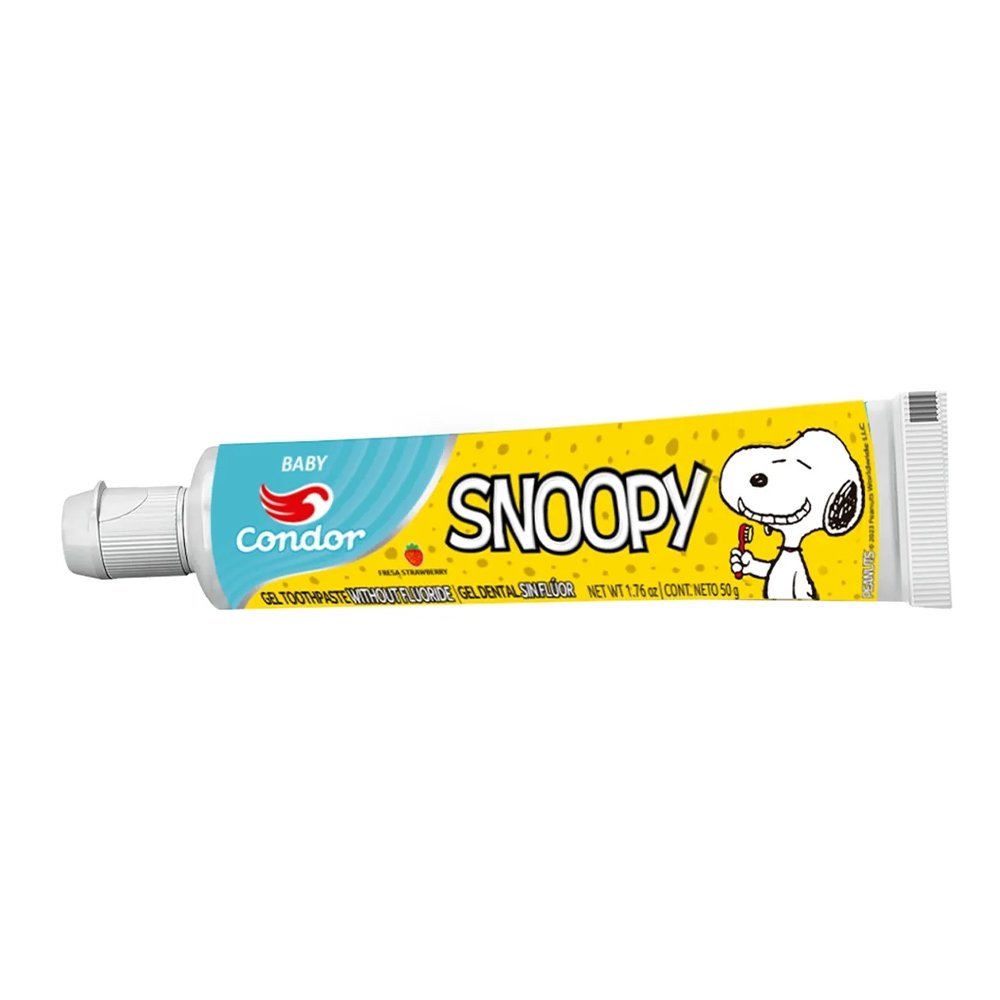 Creme Dental Condor Baby Snoopy sem Flúor 50g - Embalagem com 12 Unidades