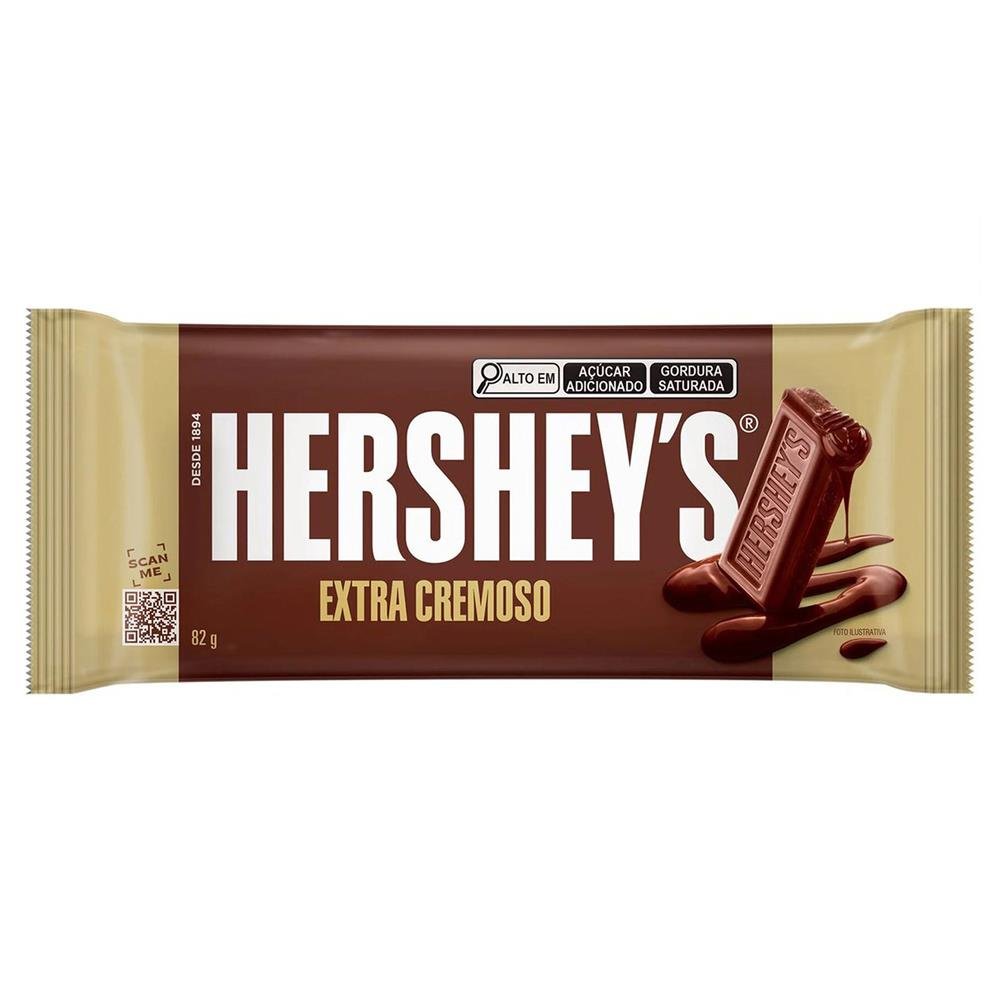 Chocolate Tablete Hersheys Ao Leite Extra Cremoso 82Gr