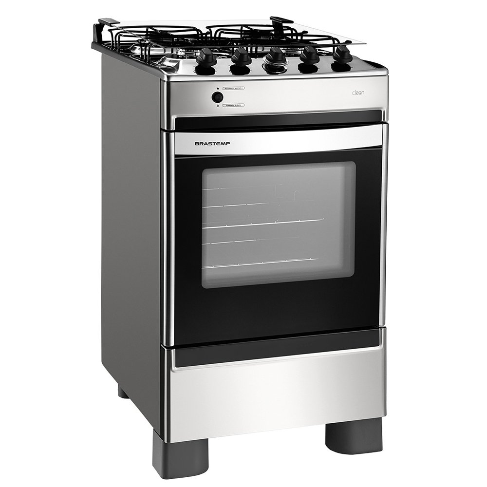 Fogão 4 Bocas BFO4NA Clean Inox Bivolt - Brastemp
