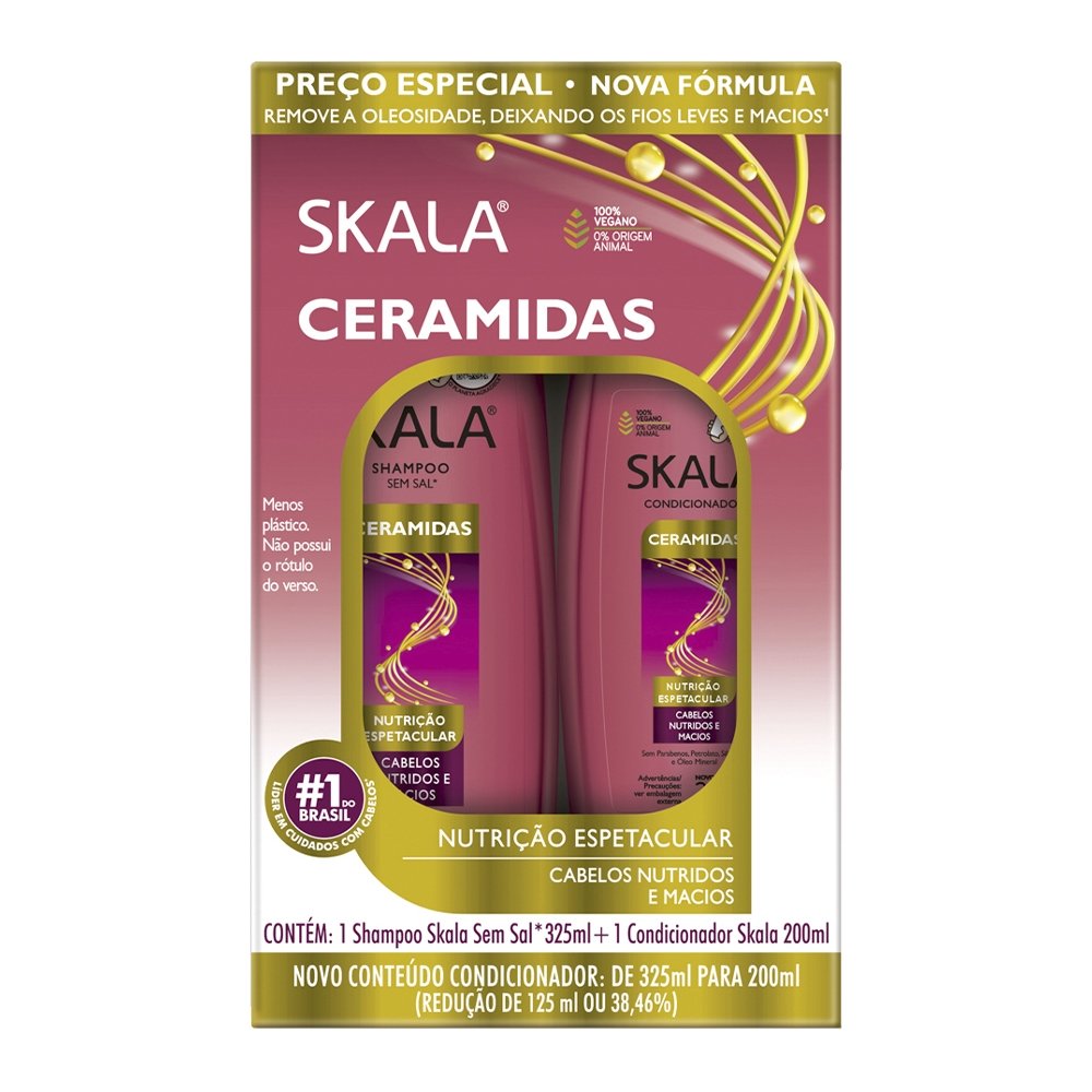 Kit Shampoo 325ml + Condicionador Skala Ceramidas Plus 200ml