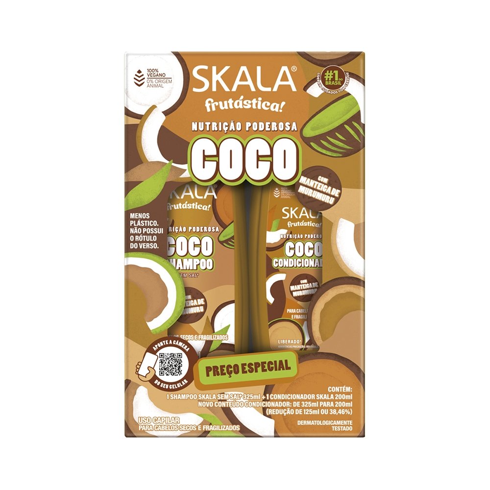Shampoo 325ml + Condicionador Skala Coco 200ml