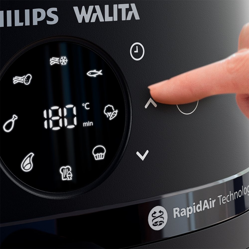 Fritadeira Air Fryer Philips Walita Serie 2000XL NA230/09 - 1700W, Preto, 220V