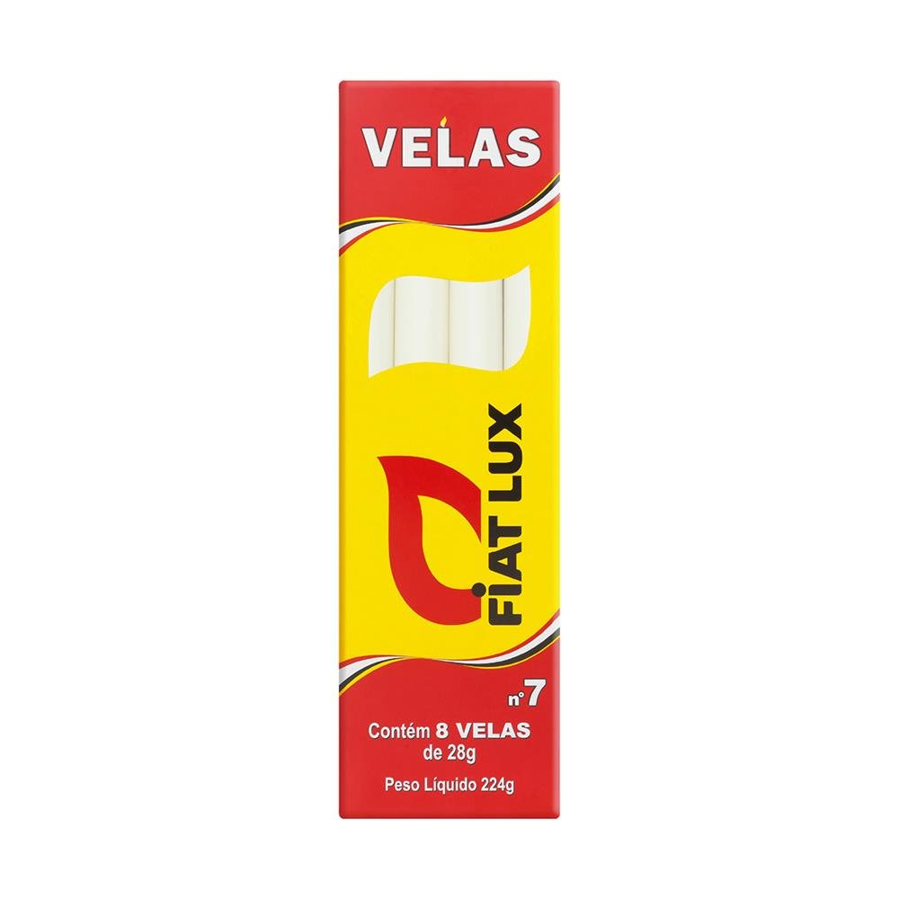 Caixa Com 12 Pacotes De Velas Fiat Lux De 28G Nº 07 Com 8 Unidades Cada - Embalagem Cartão