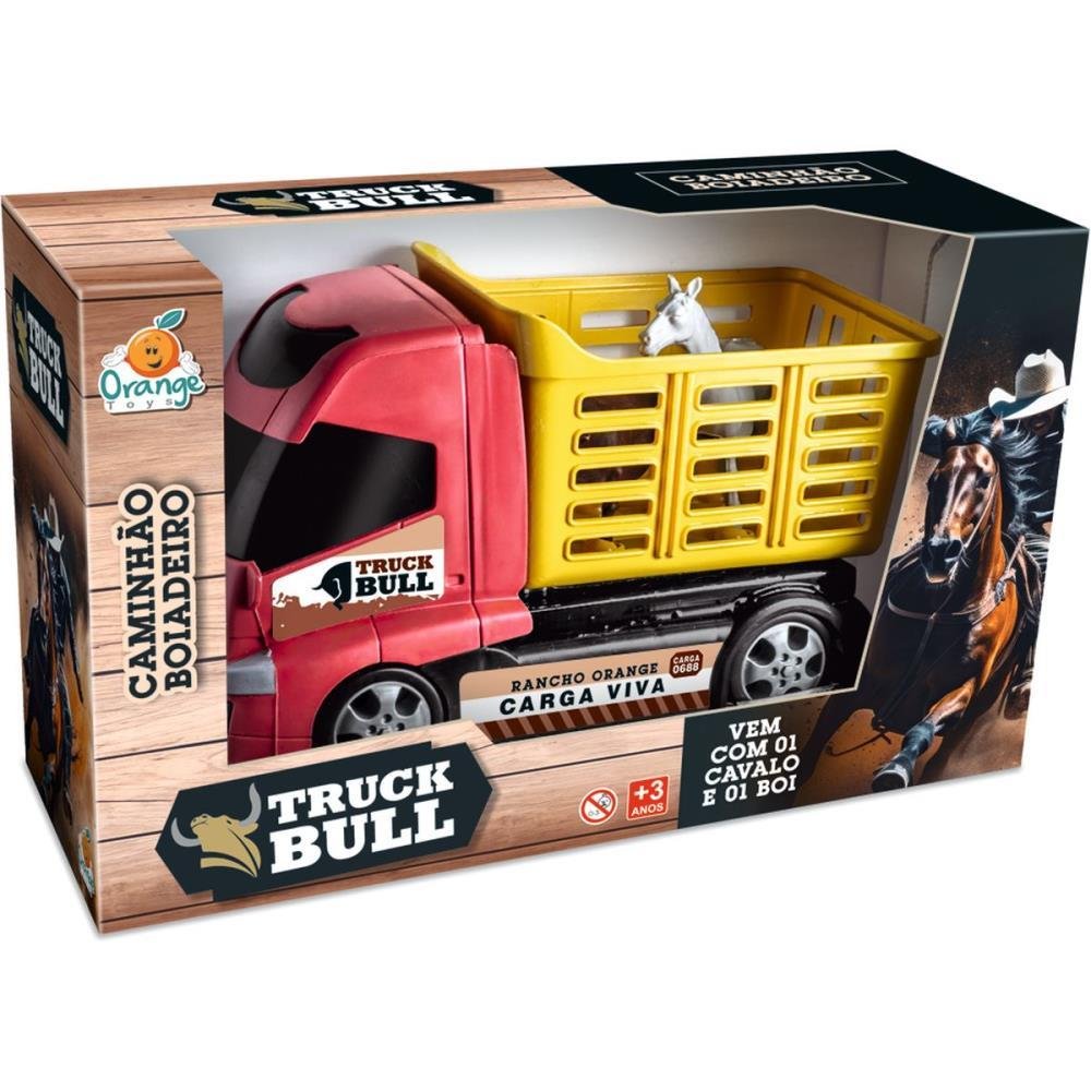 Caminhão Truck Bull Com Acessórios Boi E Cavalo 29Cm Sortido