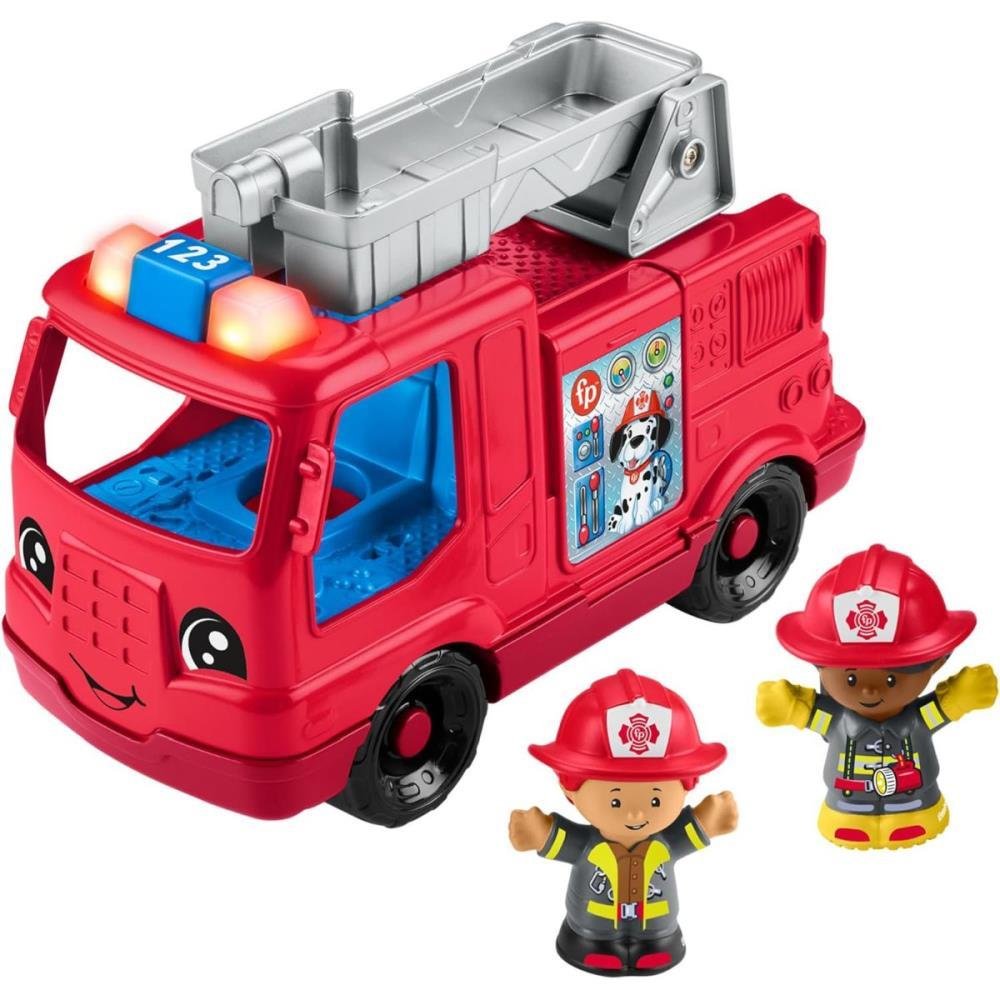 Caminhão De Bombeiros Fisher-Price Little People Com Som, Luz E 2 Figuras