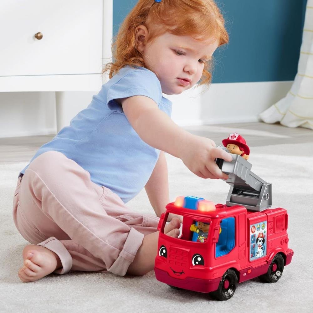 Caminhão De Bombeiros Fisher-Price Little People Com Som, Luz E 2 Figuras