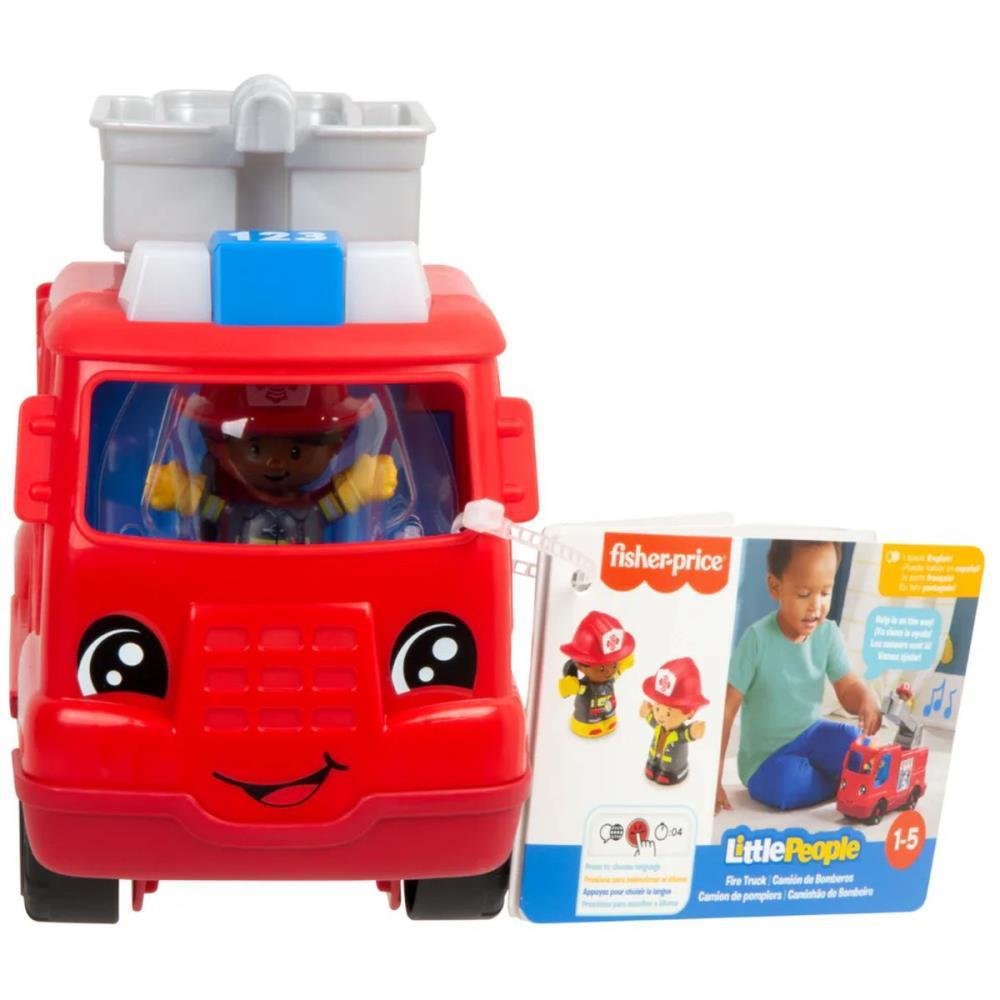 Caminhão De Bombeiros Fisher-Price Little People Com Som, Luz E 2 Figuras