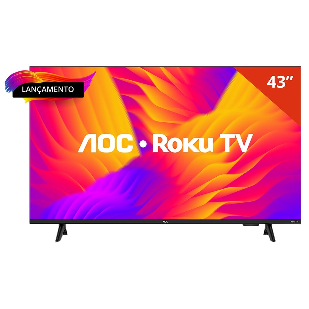 Smart TV 43" LCD LED AOC 43S5155/78G - Wi-Fi DLED FHD, Quad Core, HDMI USB