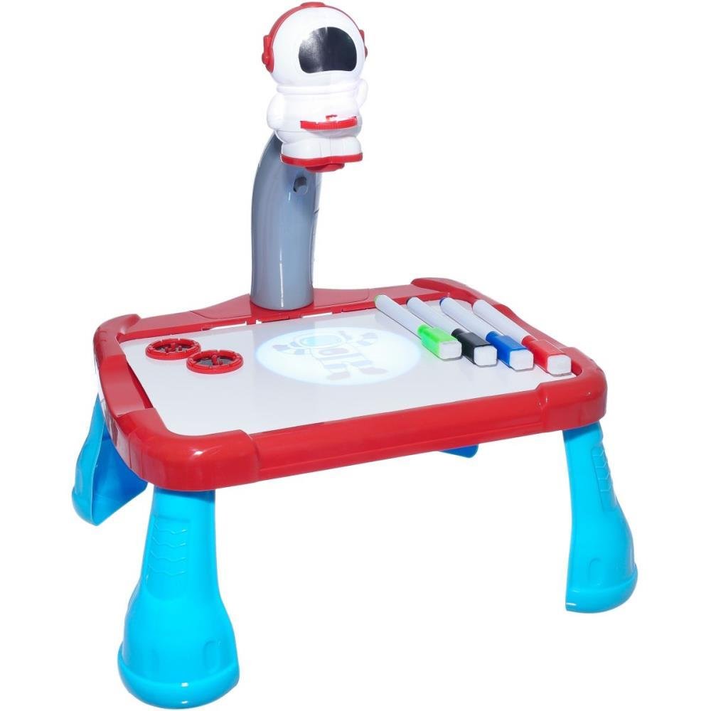 Brinquedo Para Colorir Mesa Space Com Projetor Vermelha