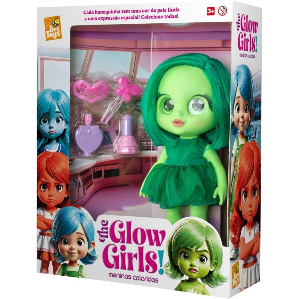 Boneca Glow Girls Verde Olivia Bee Toys