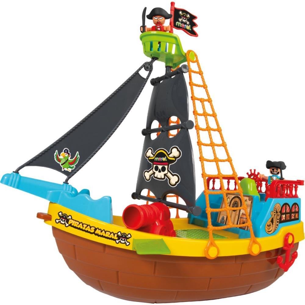 Brinquedo Educativo Barco Pirata Com Bonecos