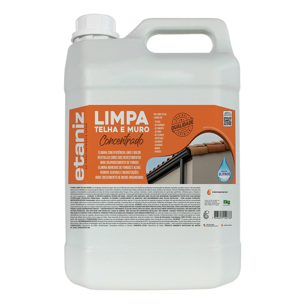 Limpa Telha E Muro Etaniz Chesiquimica Concentrado 5 Litros